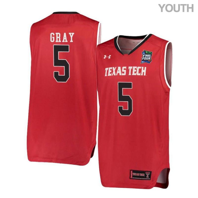 Under Armour 5 Justin Gray Red Texas Tech Red Raiders NCAA Jersey Youth