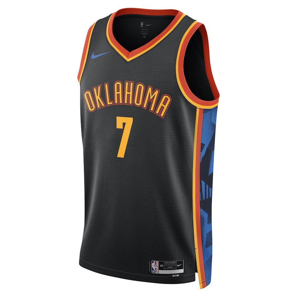 Chet Holmgren 7 Oklahoma City Thunde Unisex 2024/25 Swingman Player City Edition Black NBA Jersey Unisex