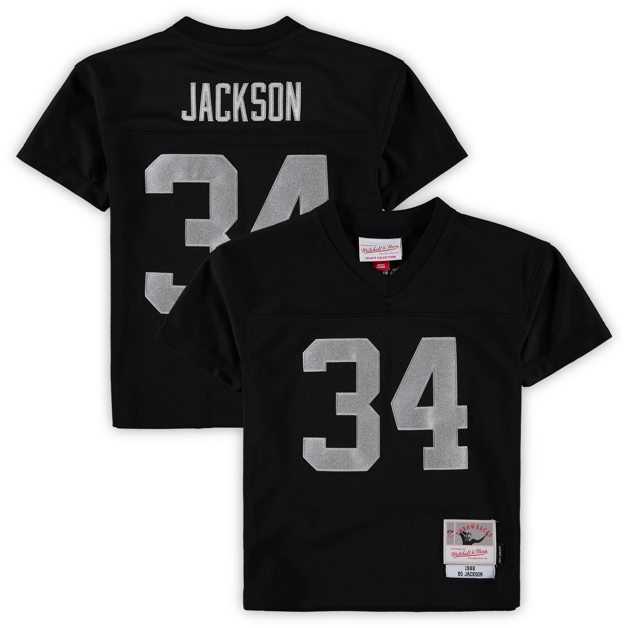 Preschool Las Vegas Raiders Bo Jackson Mitchell Ness Black 1988 Retired Player Legacy NFL Jersey Men's
