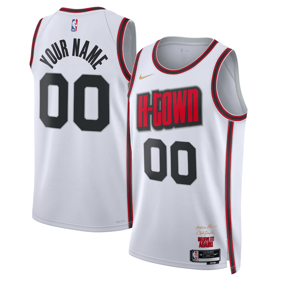 Houston Rockets Unisex 2024/25 Custom Swingman City Editio White NBA Jersey Unisex