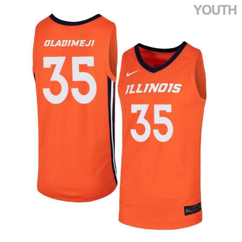 35 Samson Oladimeji Orange Elite Illinois Fighting Illini NCAA Jersey Youth
