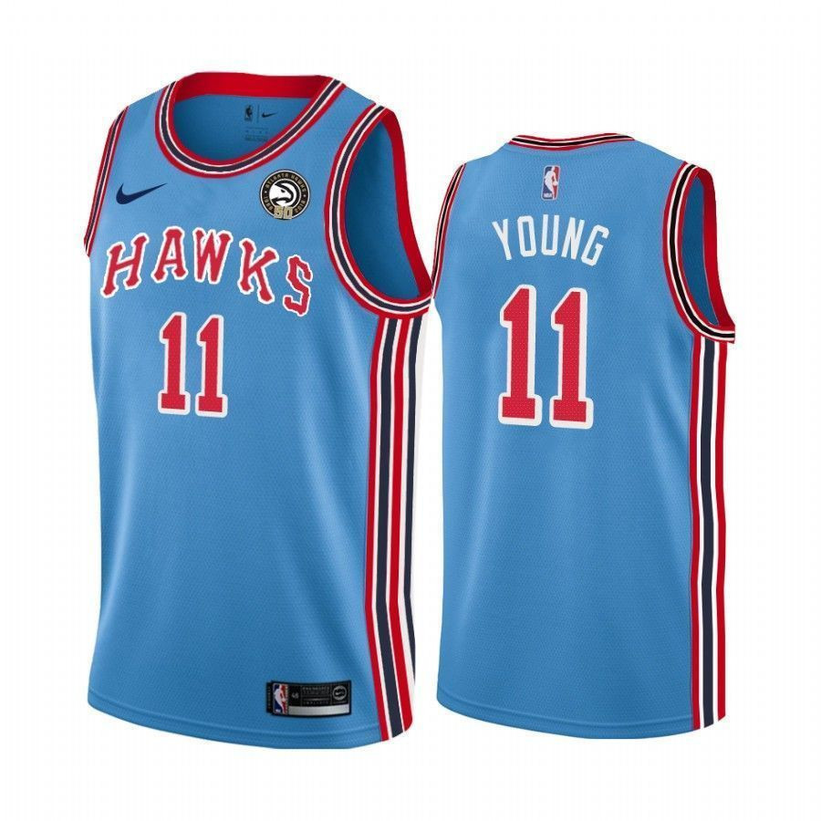 Atlanta Hawks Trae Young Blue 50th Anniversary Classic NBA Jersey Men's
