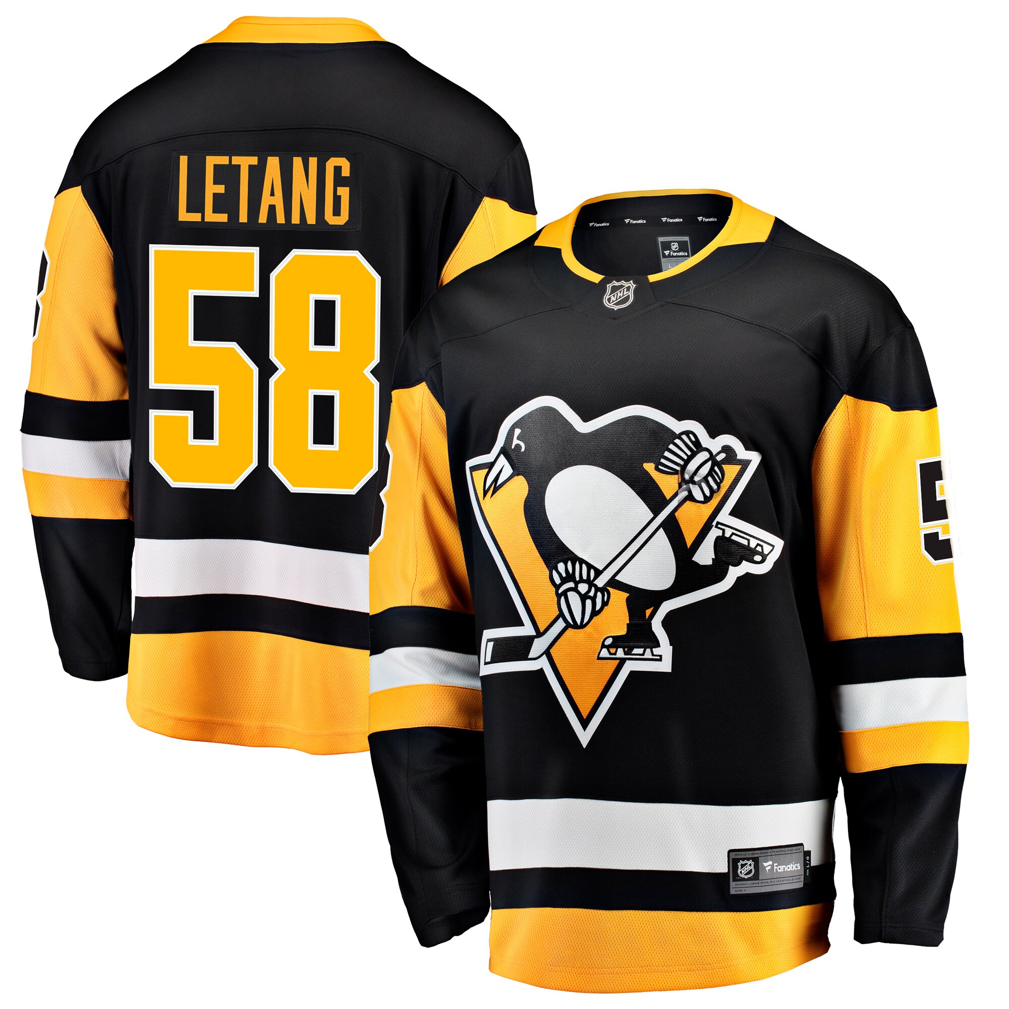 Pittsburgh Penguins Kris Letang Black Home Breakaway NHL Jersey Men's