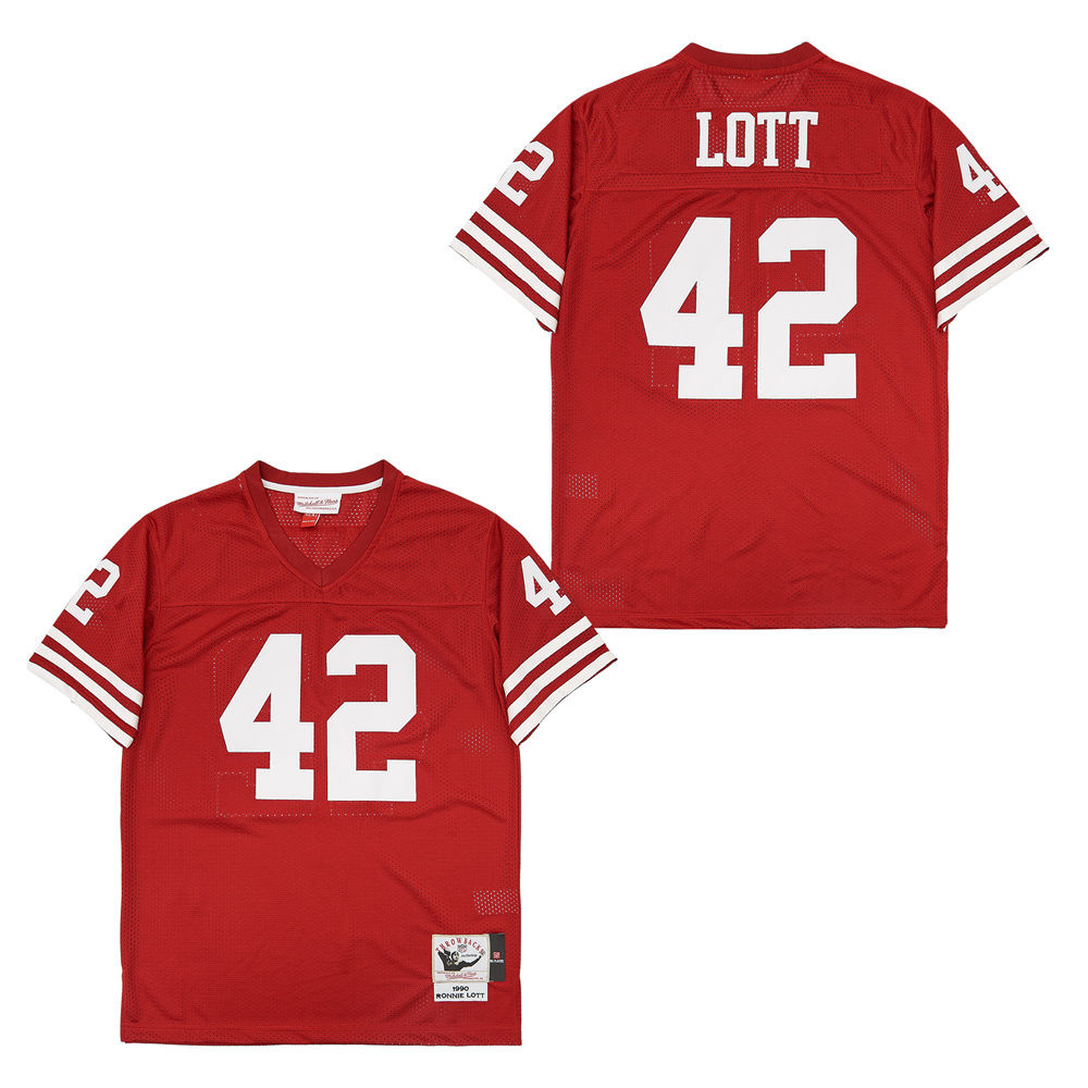 Ronnie Lott 42 San Francisco 49ers Throwback Red NFL Jersey Men's