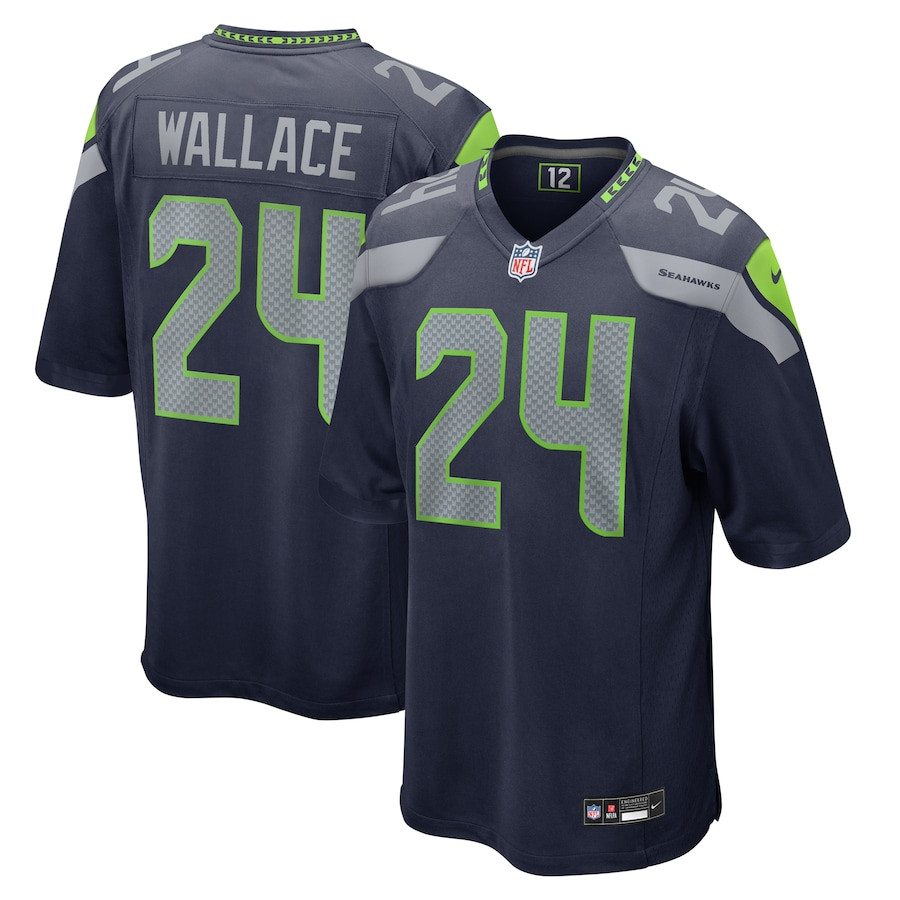 K'Von Wallace 24 Seattle Seahawks Game College Navy NFL Jersey Men's
