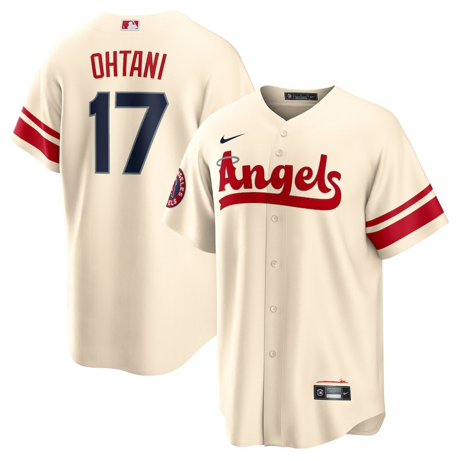 Shohei Ohtani 17 Los Angeles Angels City Connect Player Cream MLB Jersey Men's