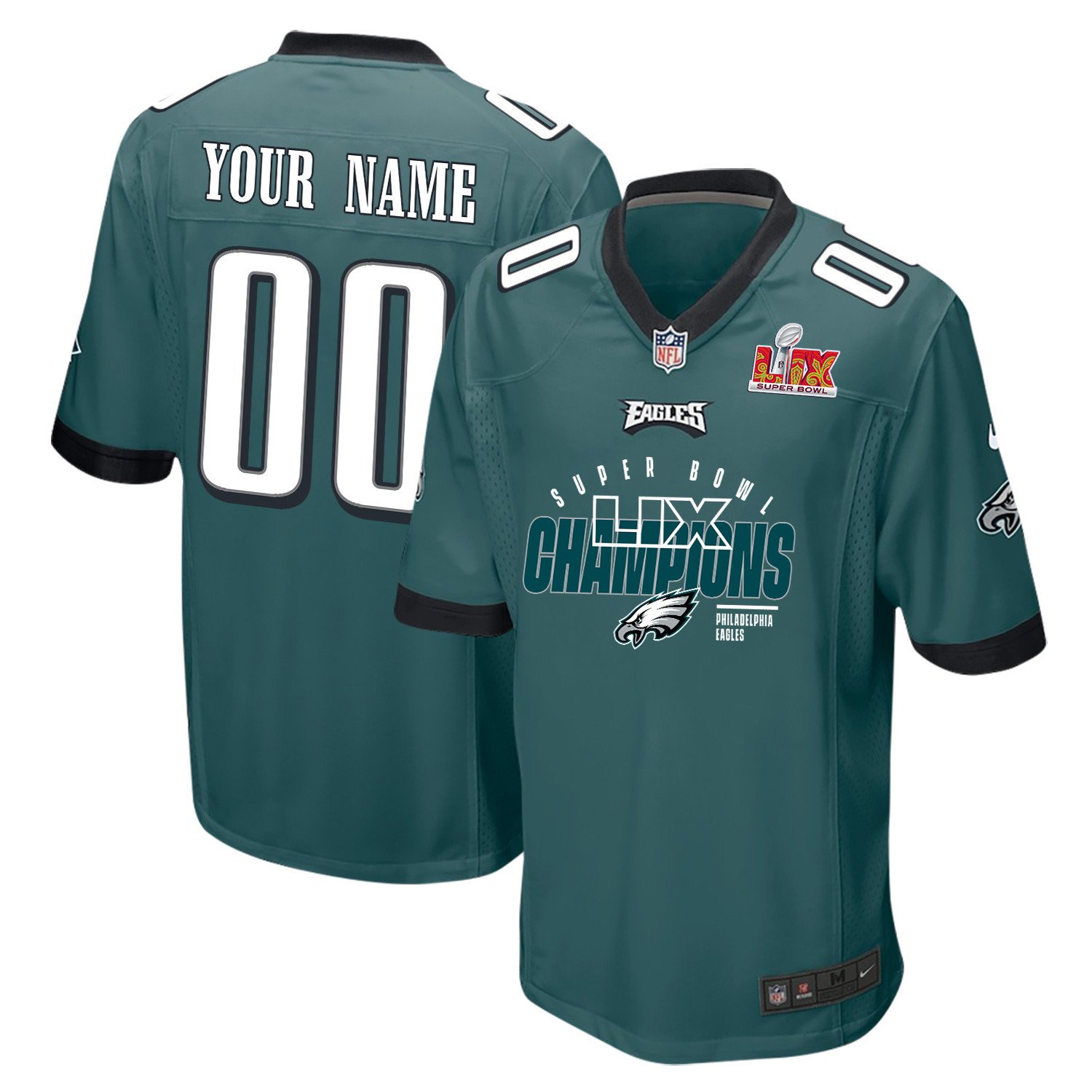 Philadelphia Eagles Super Bowl LIX Champions Legacy Iconic Victory Game Midnight Green NFL Jersey Men's