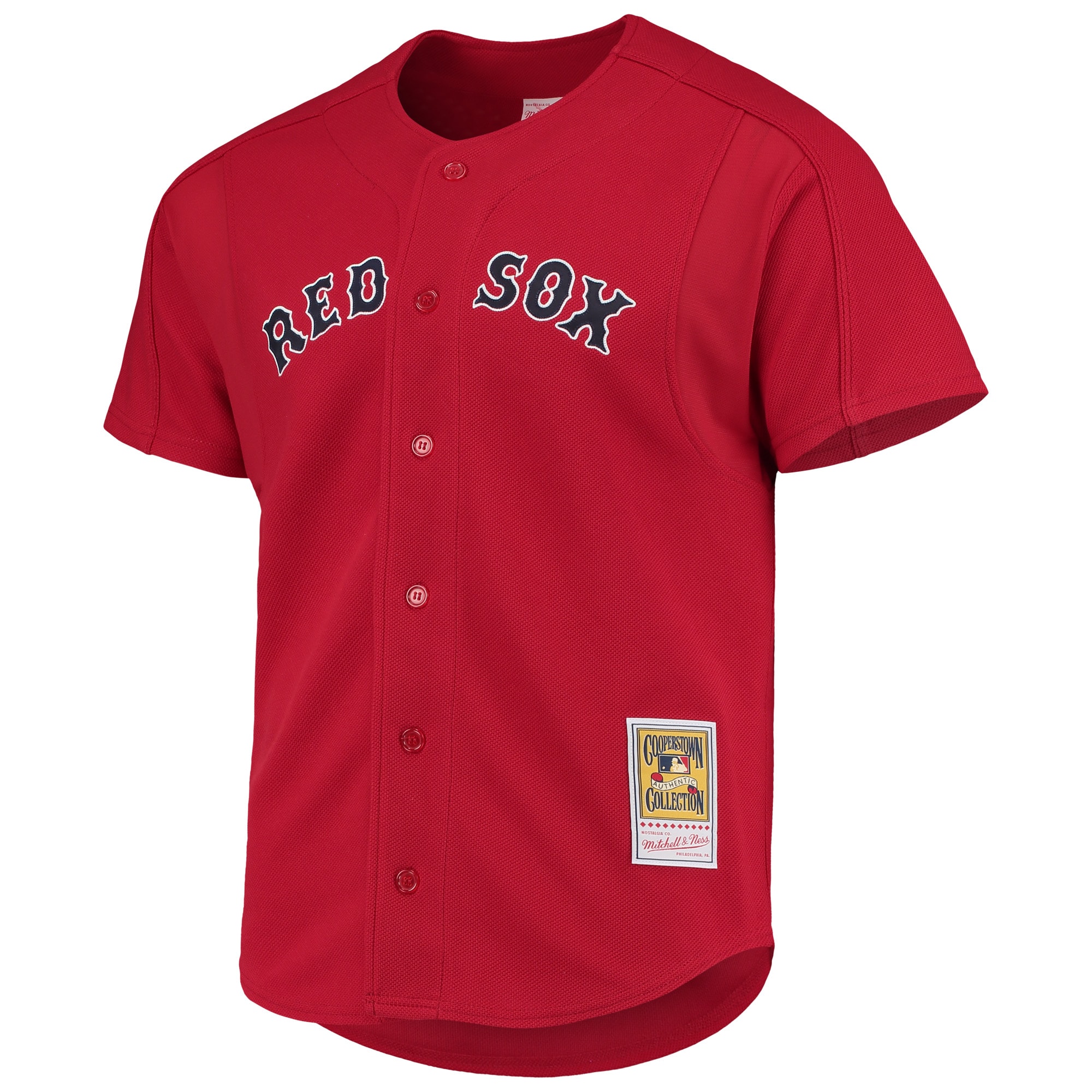 Boston Red Sox David Ortiz Mitchell Ness Red Cooperstown Collection Mesh Batting Practice Button-Up MLB Jersey Men's