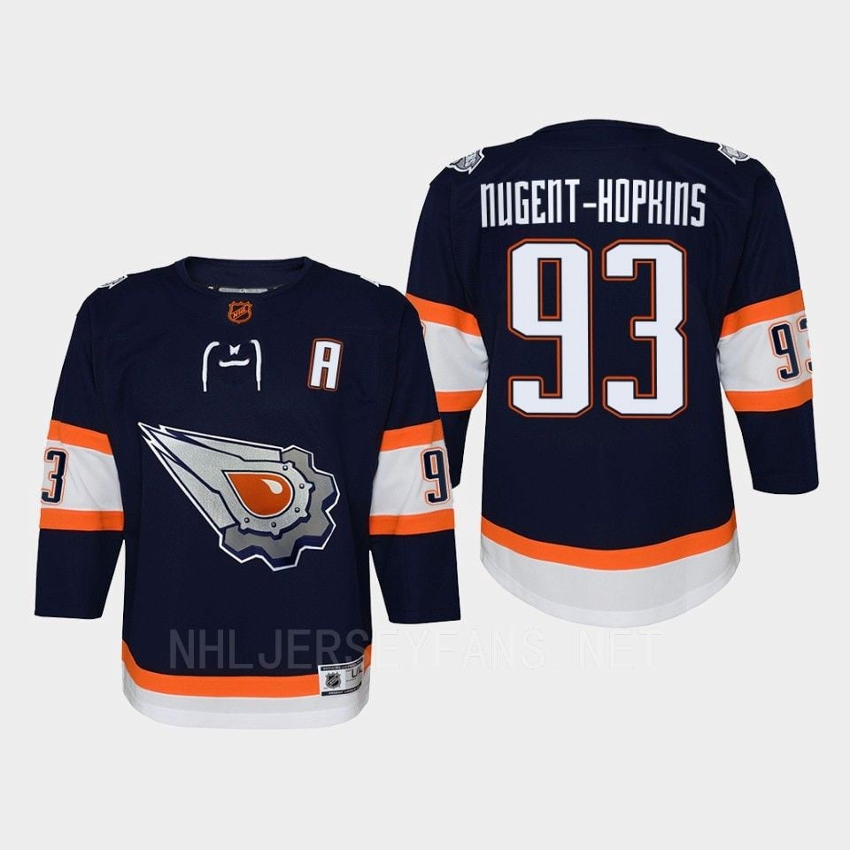 Edmonton Oilers Ryan Nugent-Hopkins 93 Special Edition 2.0 Retro Navy NHL Jersey Youth