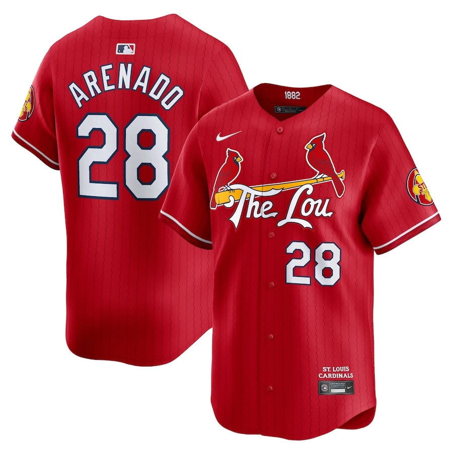 Nolan Arenado 28 St. Louis Cardinals 2024 City Connect Limited Red MLB Jersey Men's