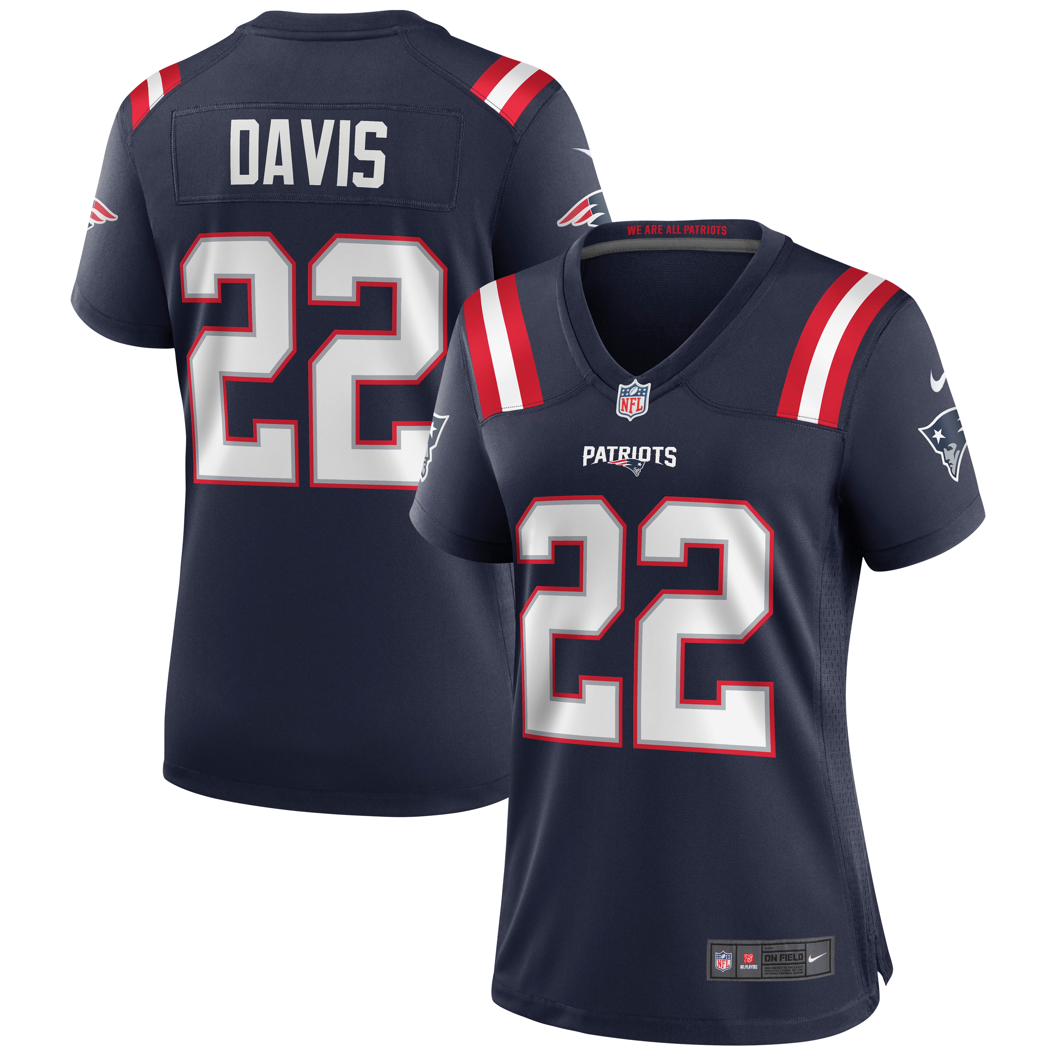 New England Patriots Cody Davis Navy Game NFL Jersey Women's