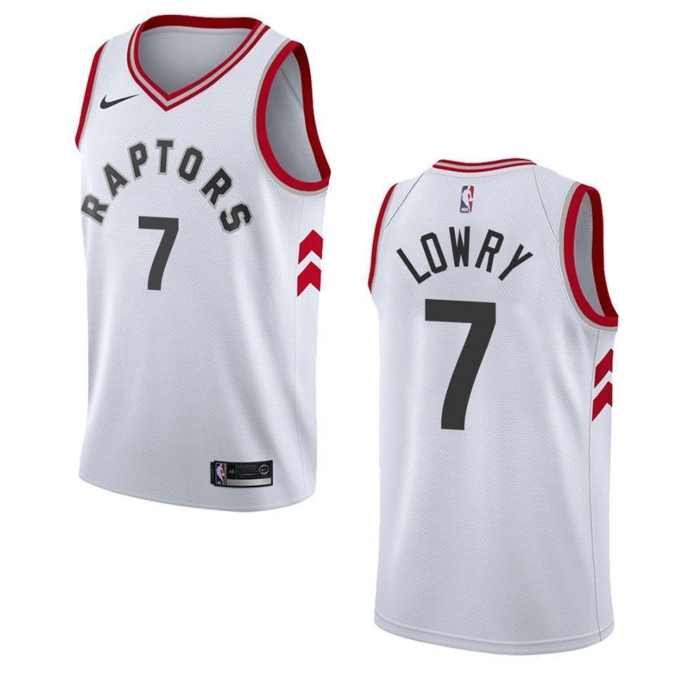 Toronto Raptors 7 Kyle Lowry Association Swingman White NBA Jersey Men's
