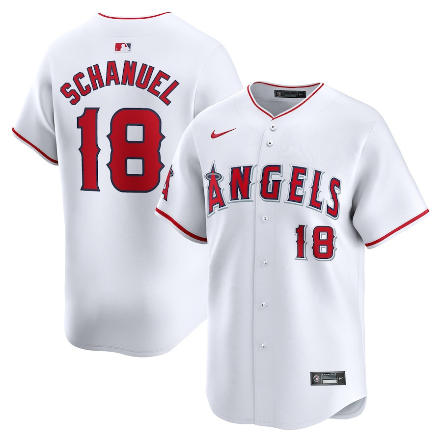 Nolan Schanuel 18 Los Angeles Angels Home Limited Player White MLB Jersey Men's
