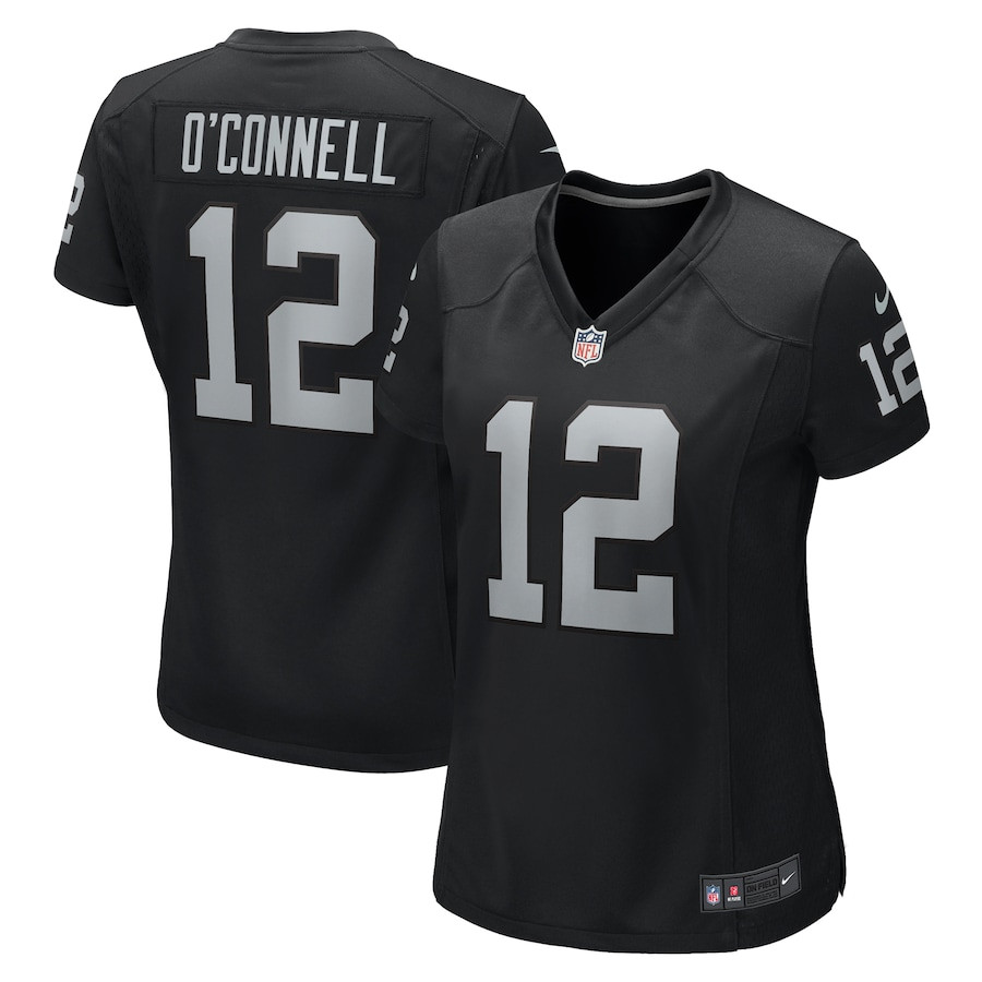 Aidan O'Connell 12 Las Vegas Raiders Team Game Black NFL Jersey Women's