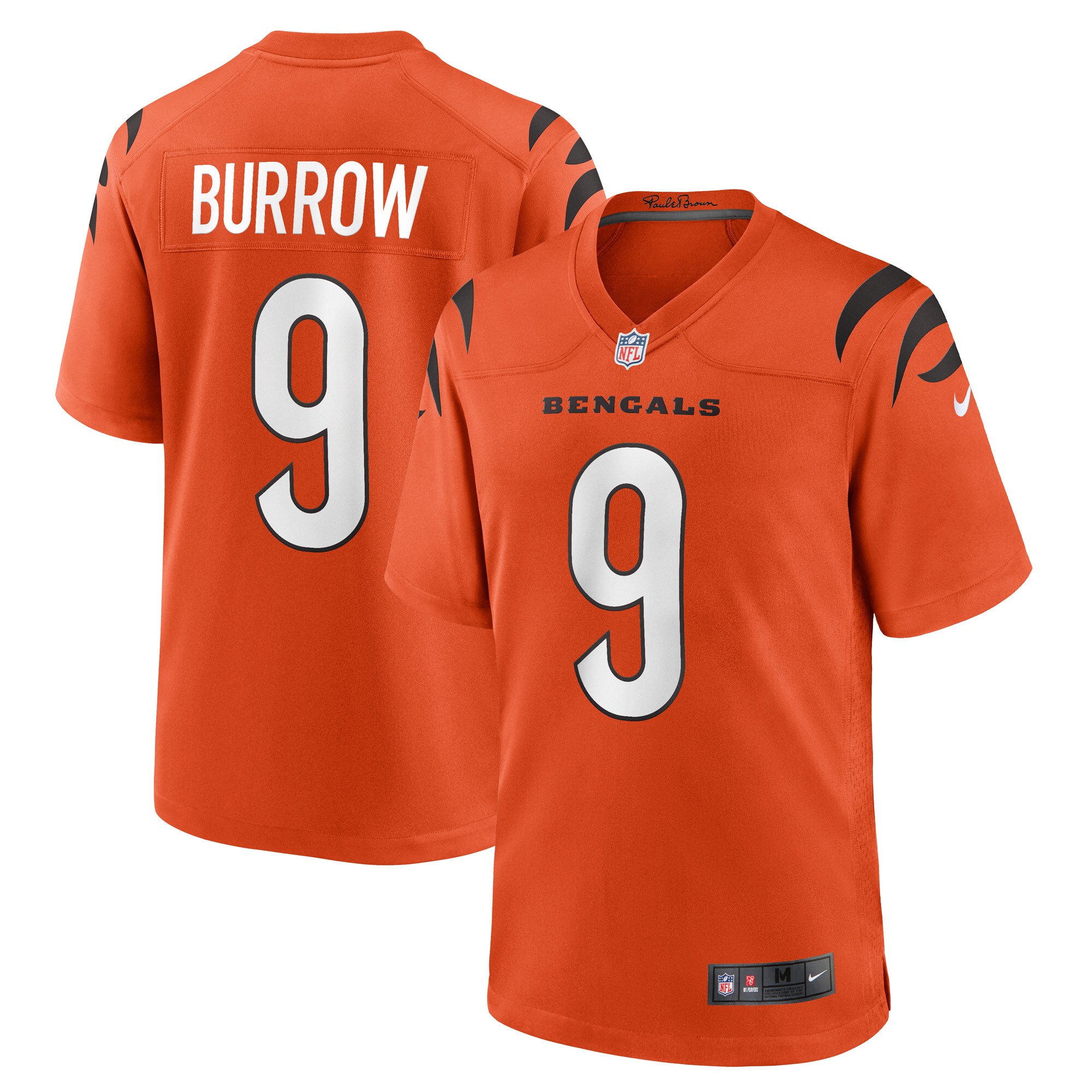Cincinnati Bengals Joe Burrow Orange Game NFL Jersey Men's