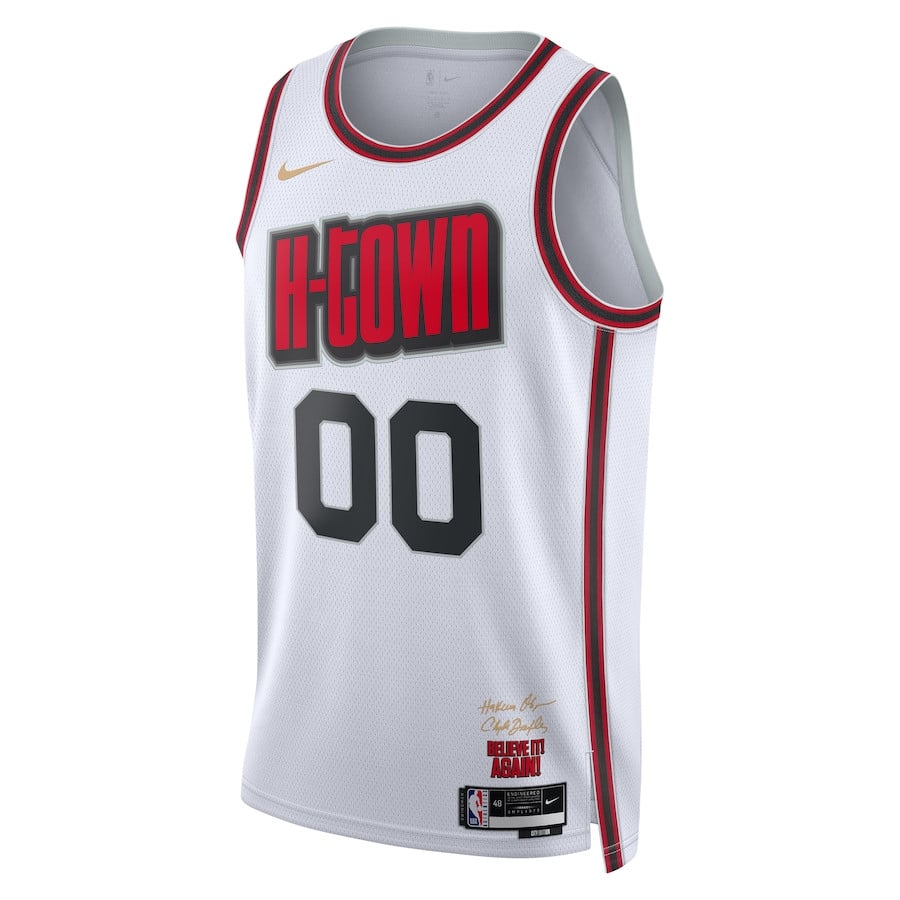 Houston Rockets Unisex 2024/25 Custom Swingman City Editio White NBA Jersey Unisex