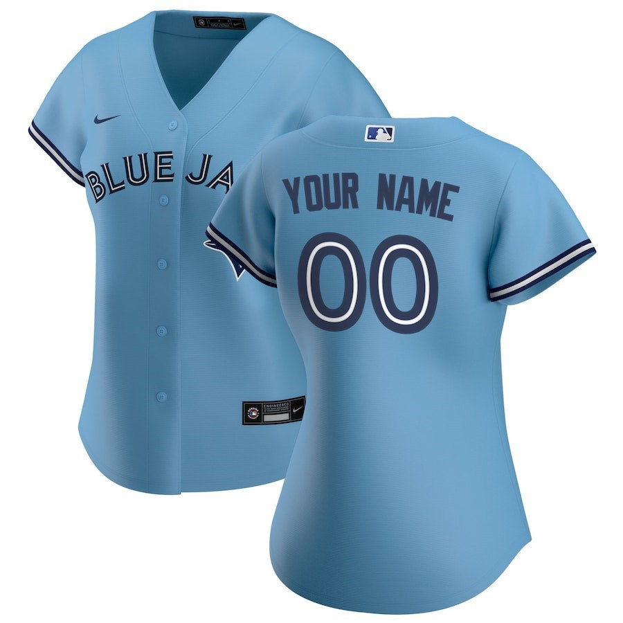 Toronto Blue Jays Custom Blue MLB Jersey Women's