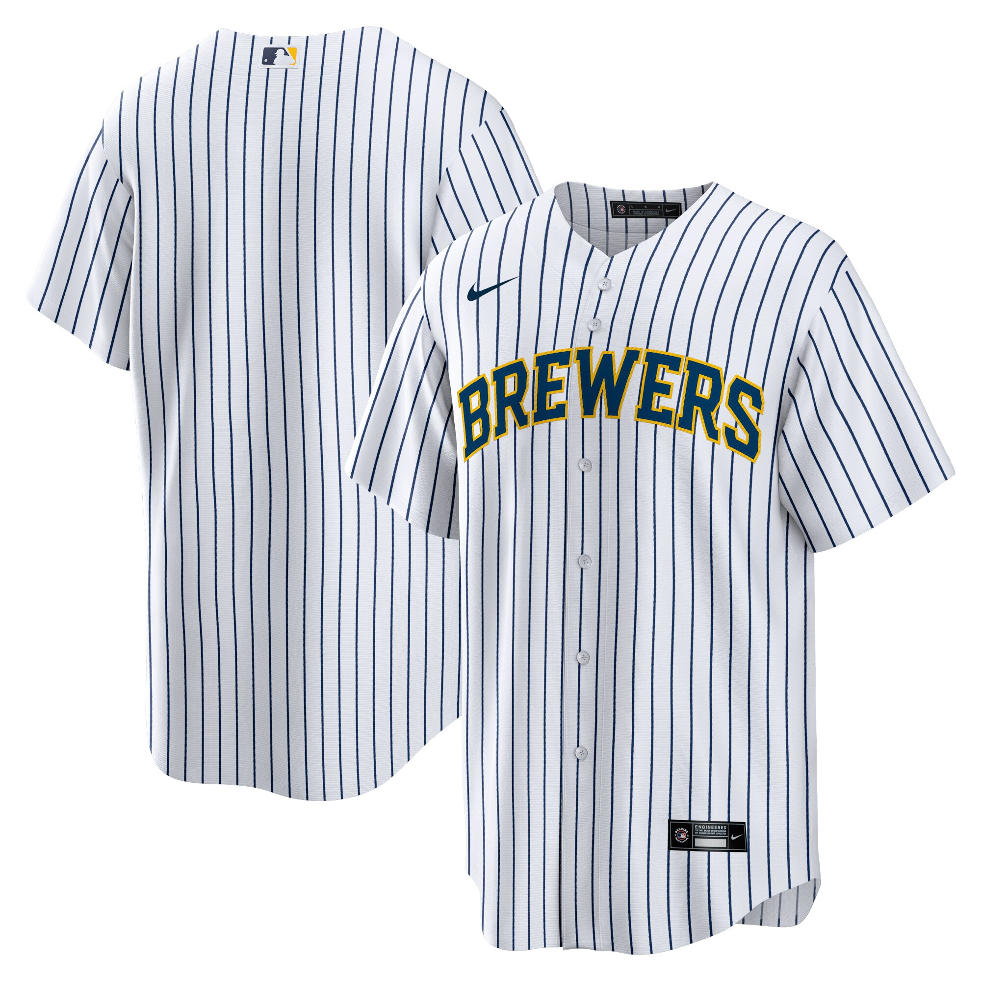 Milwaukee Brewers White Home Team MLB Jersey Men's