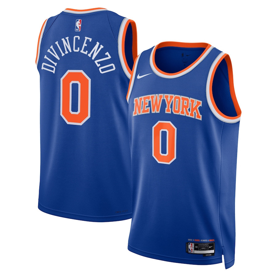 Donte DiVincenzo 0 New York Knicks Unisex Swingman Icon Edition Blue NBA Jersey Unisex