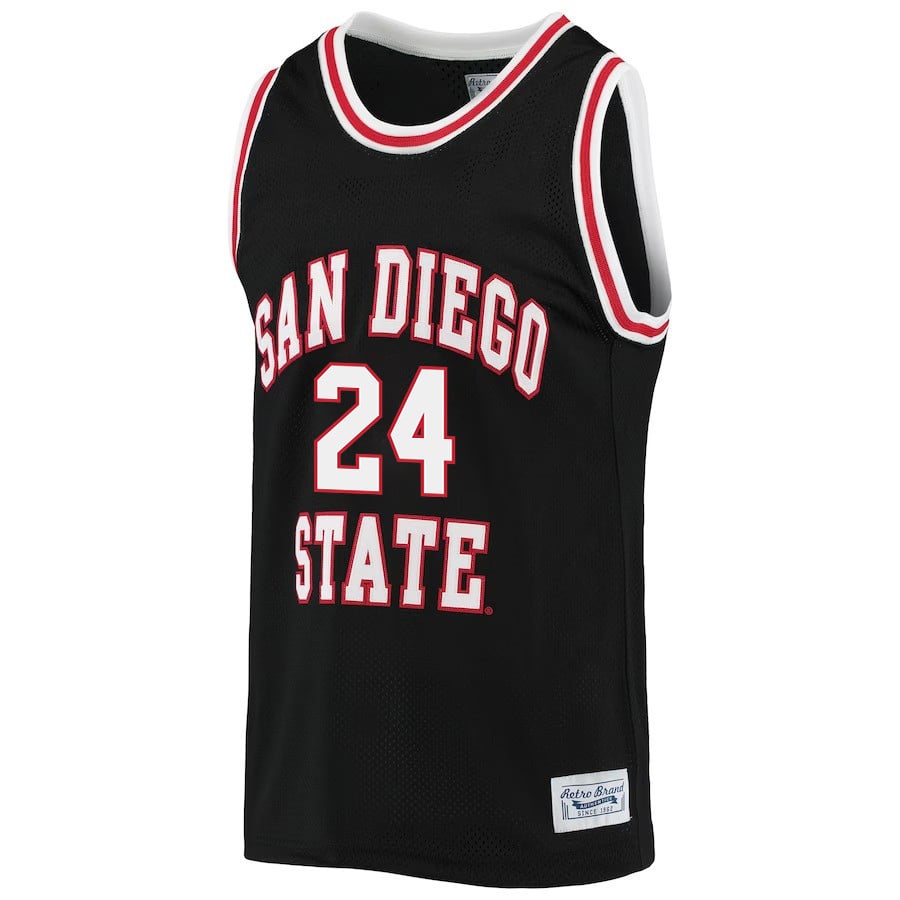 Tyler Broughton 24 San Diego State Aztecs 2023- Black NCAA Jersey Men's