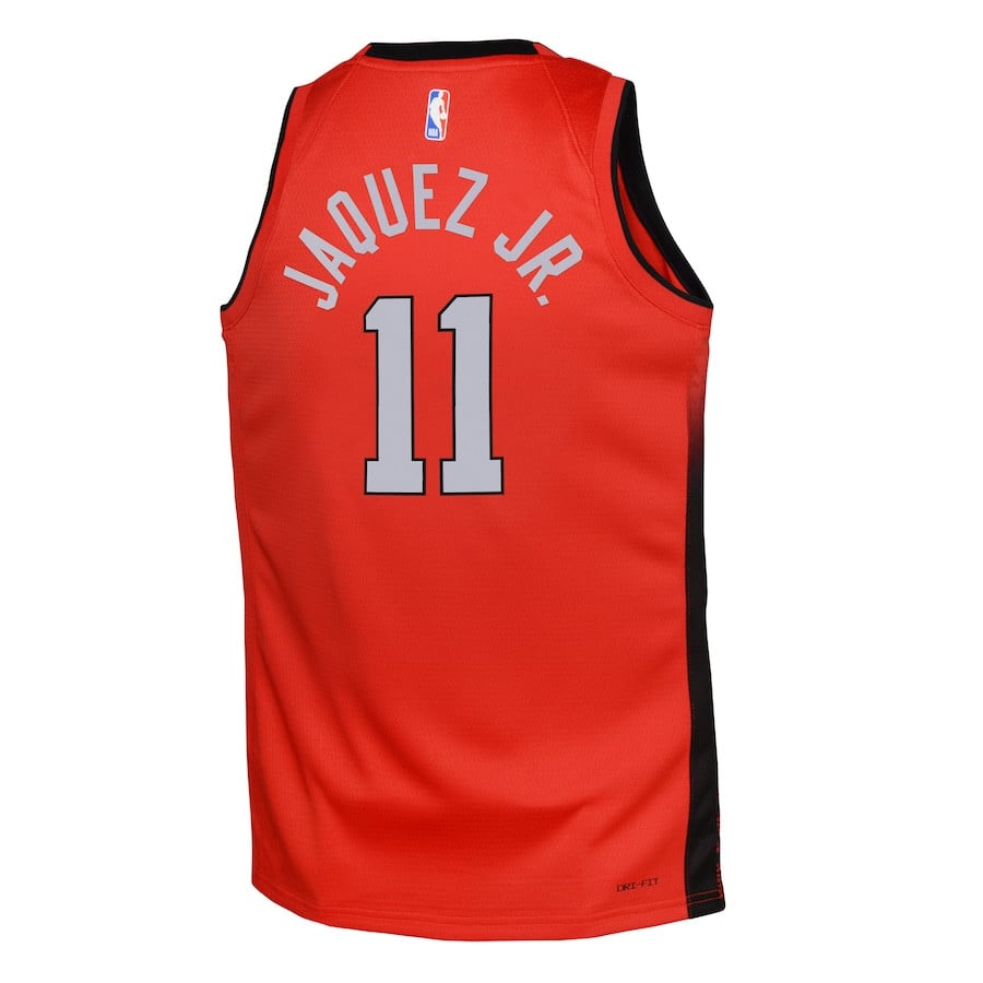 Jaime Jaquez Jr. 11 Miami Heat 2024/25 Swingman Playe City Edition Red NBA Jersey Youth