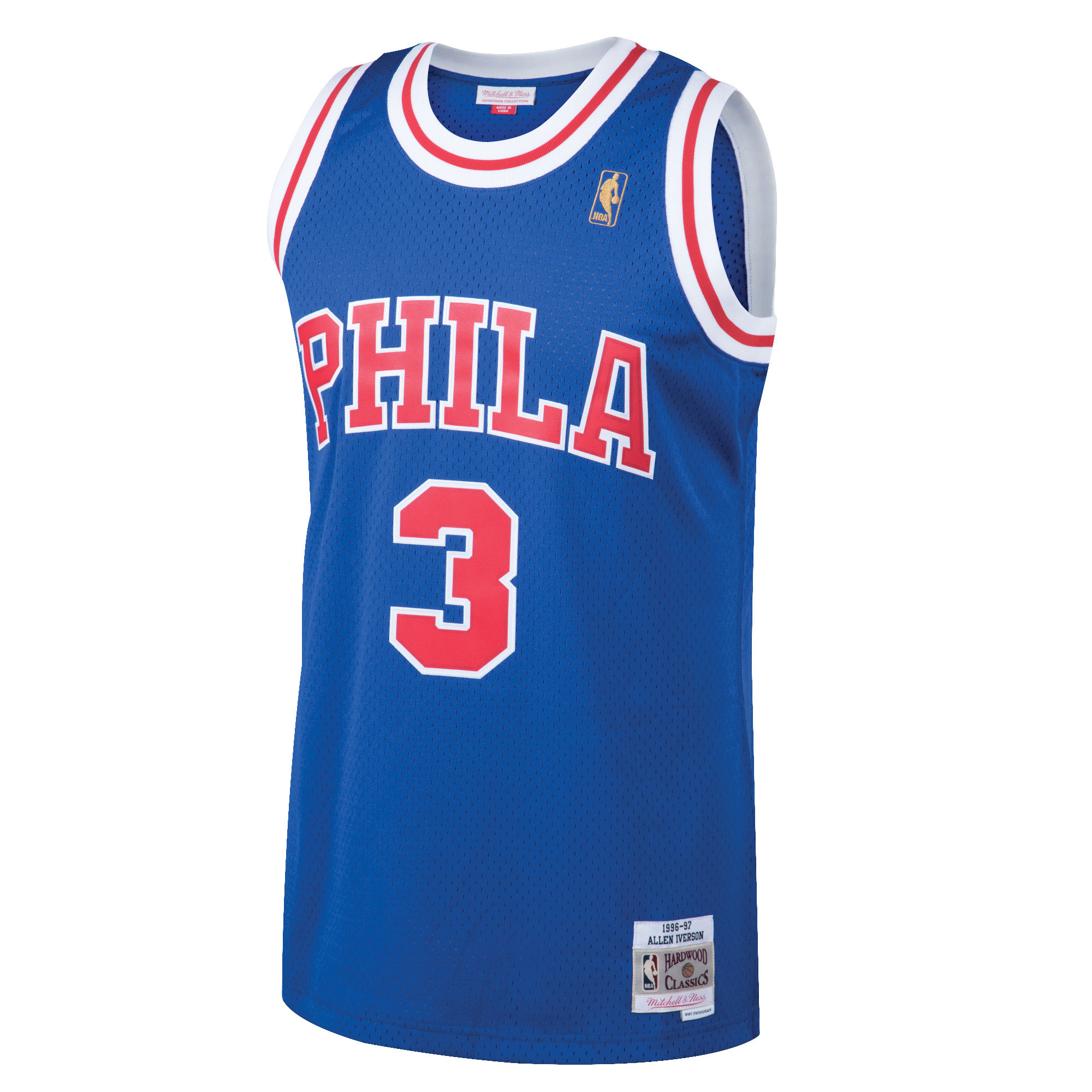 Mitchell Ness Allen Iverson Royal Philadelphia 76ers 1996-97 Hardwood Classics Swingman NBA Jersey Men's