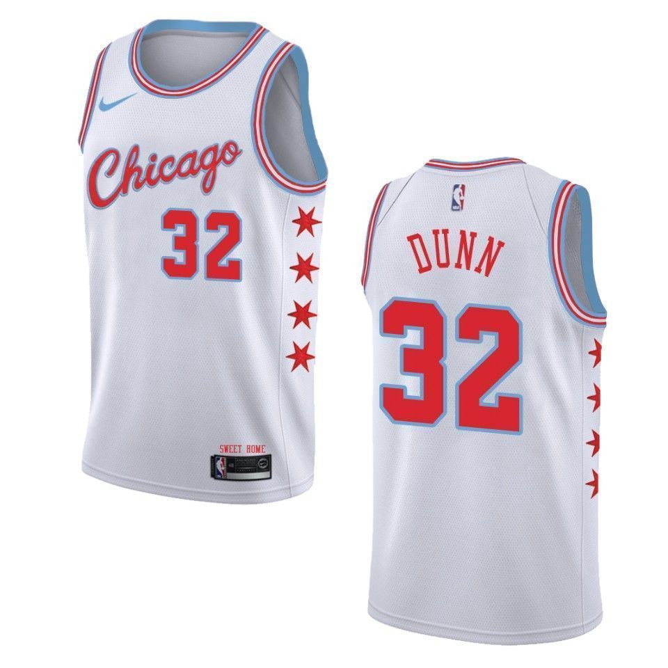 Chicago Bulls 32 Kris Dunn City Swingman Wihte NBA Jersey Men's