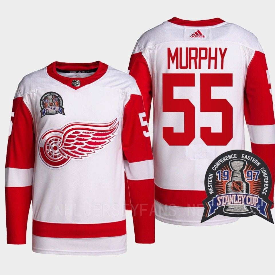 Larry Murphy 55 1997 Stanley Cup Detroit Red Wings Red 25th Anniversary NHL Jersey Men's