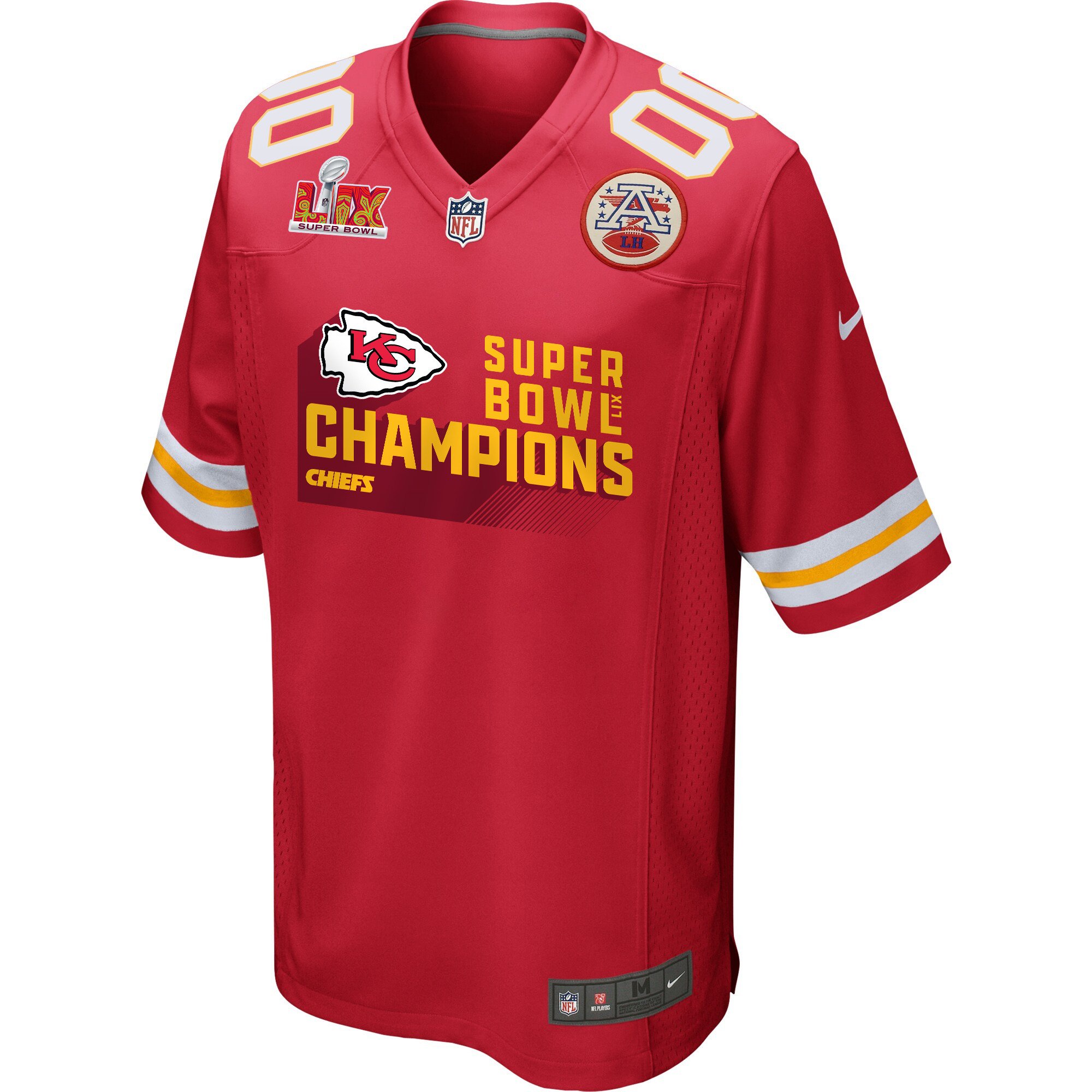 Kansas City Chiefs Super Bowl LIX Champions V4 Game Custom Red NFL Jersey Men's