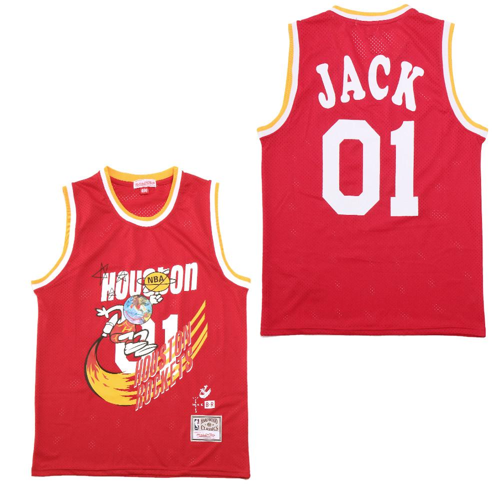 Travis Scott x BR x Houston Rockets Retro- Red NBA Jersey Men's