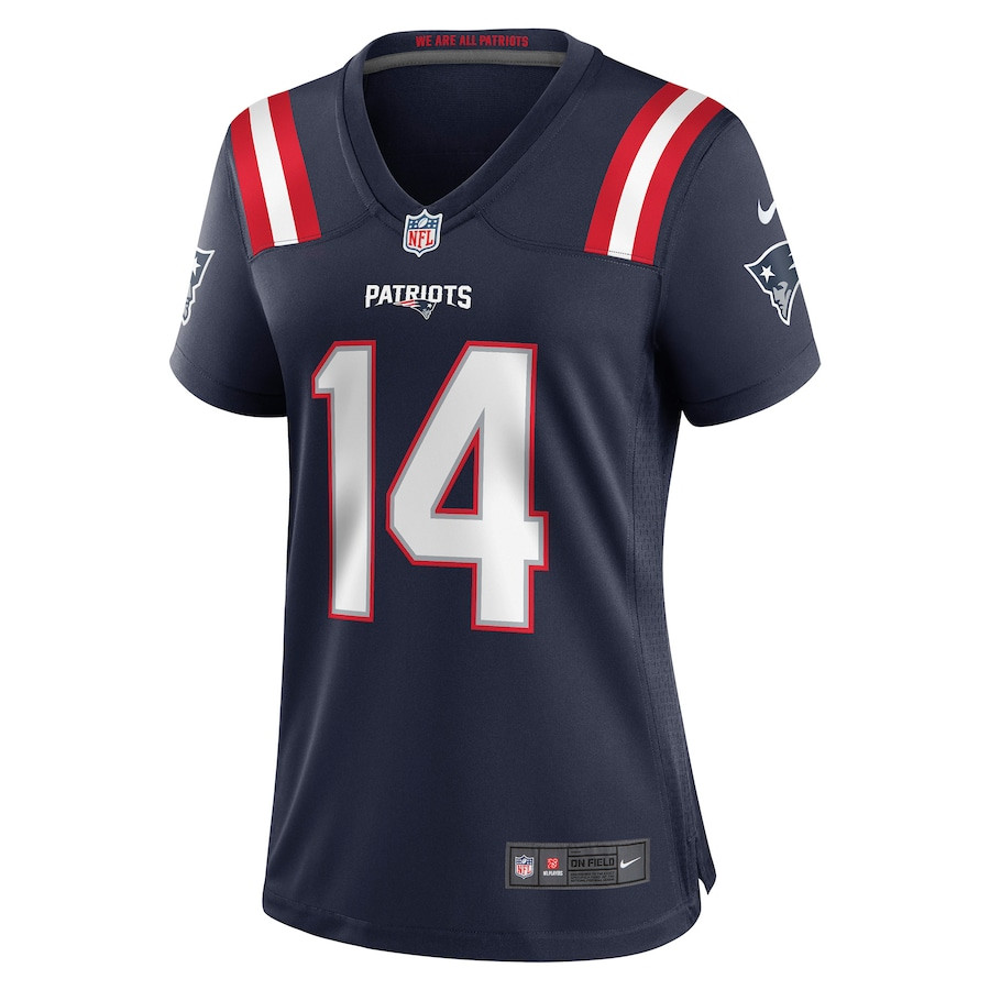 Ty Montgomery 14 New England Patriots Game Navy NFL Jersey Women's