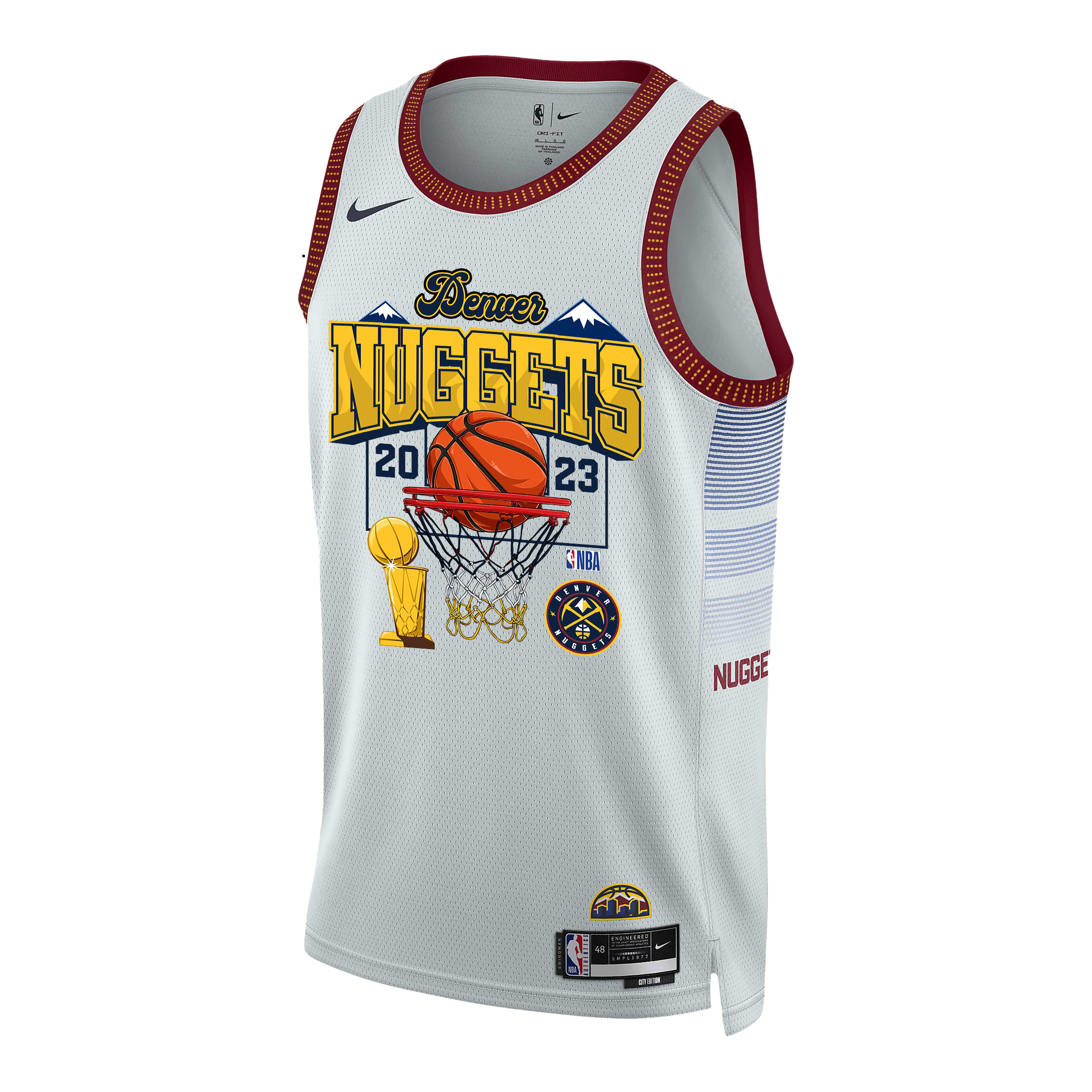 Denver Nuggets Champions 2023 Swingman Golden Legac White NBA Jersey Men's