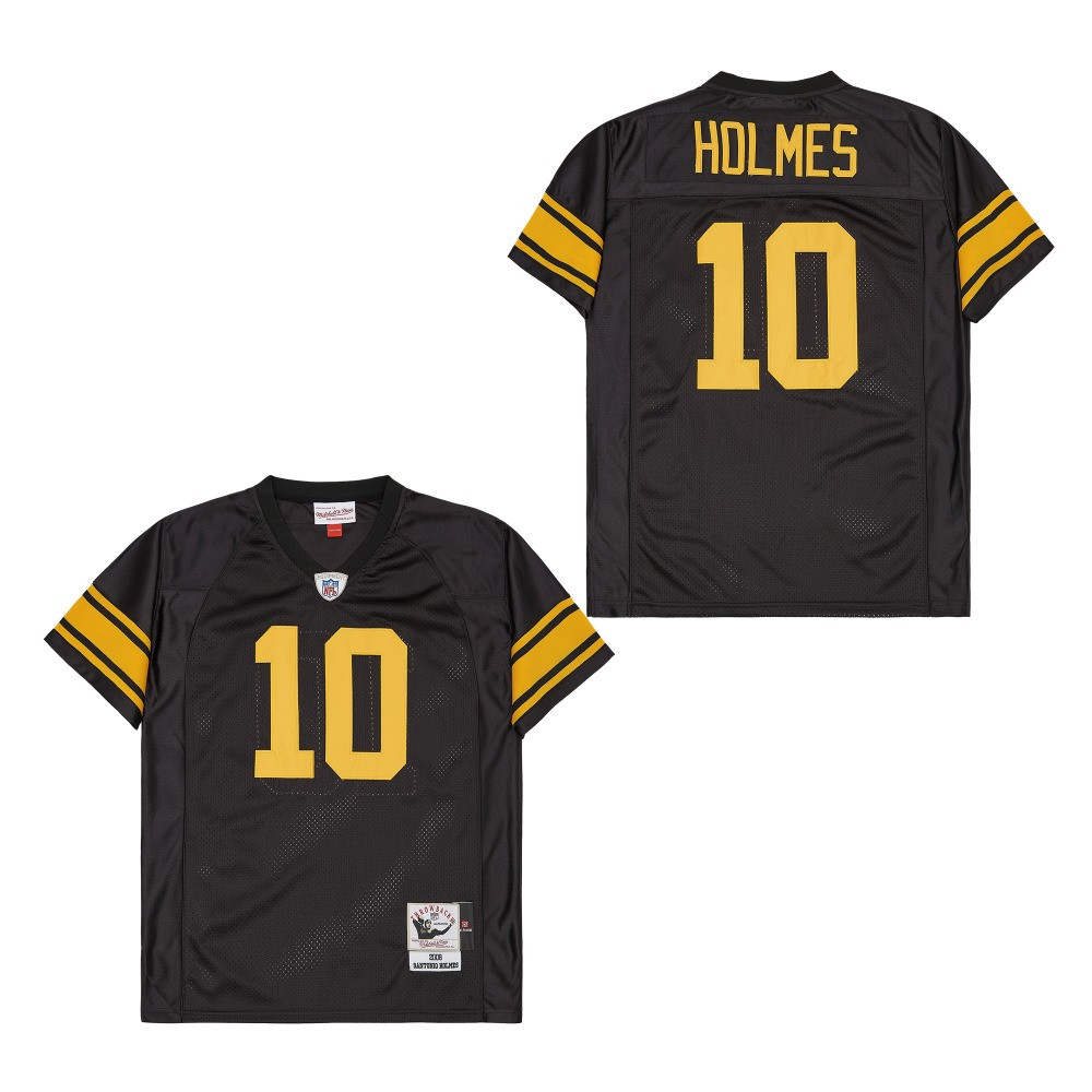 Santonio Holmes 10 Pittsburgh Steelers Retro Throwback Black NFL Jersey Men's