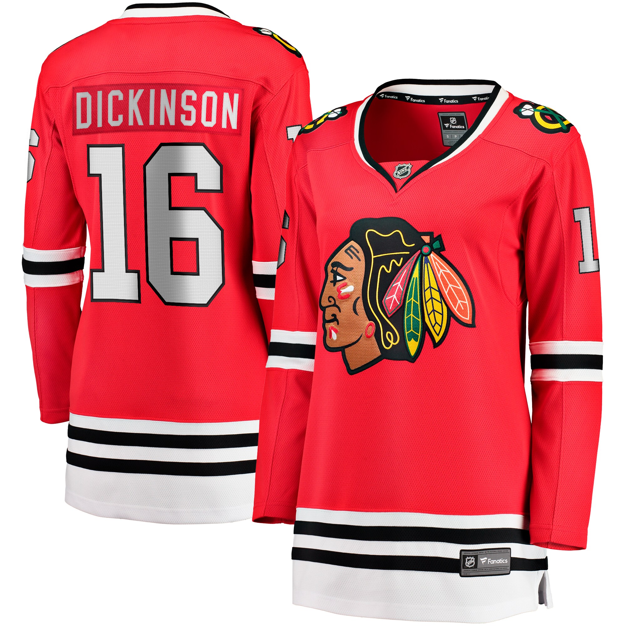 Chicago Blackhawks Jason Dickinson Red Home Breakaway Player NHL Jersey Women's