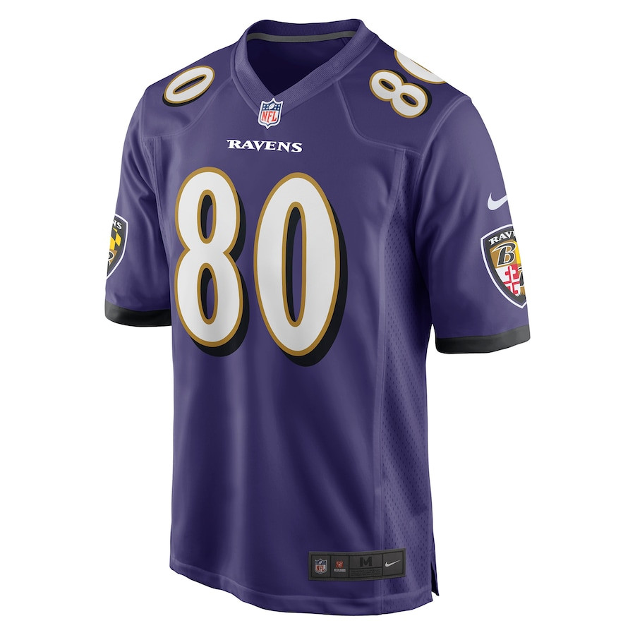 Isaiah Likely 80 Baltimore Ravens Team Game Purple NFL Jersey Men's