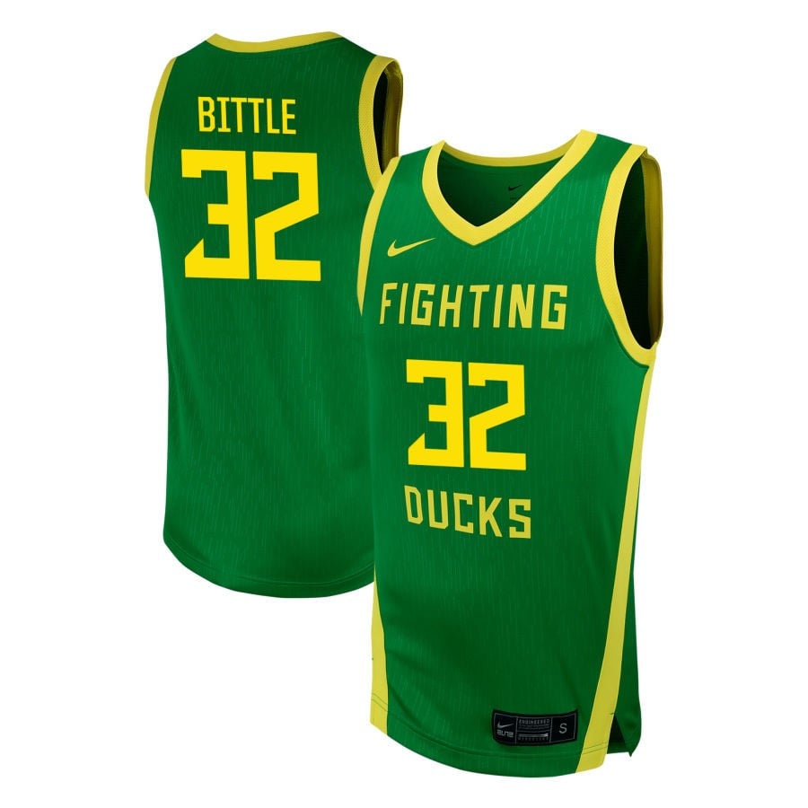 Nate Bittle 32 Oregon Ducks NIL Green NCAA Jersey Men's
