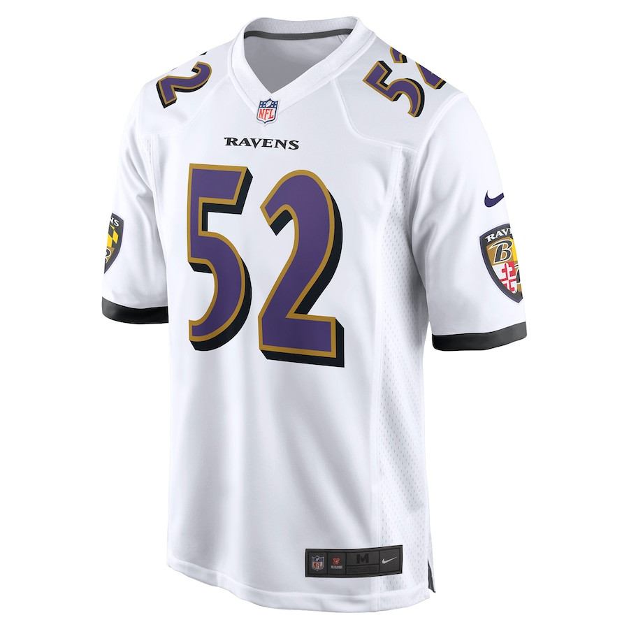 Ray Lewis 52 Baltimore Ravens Retired Game White NFL Jersey Men's