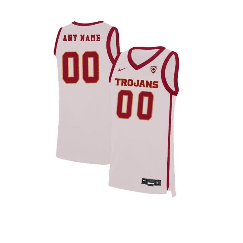 Elit White USC Trojans Custom NCAA Jersey Men's