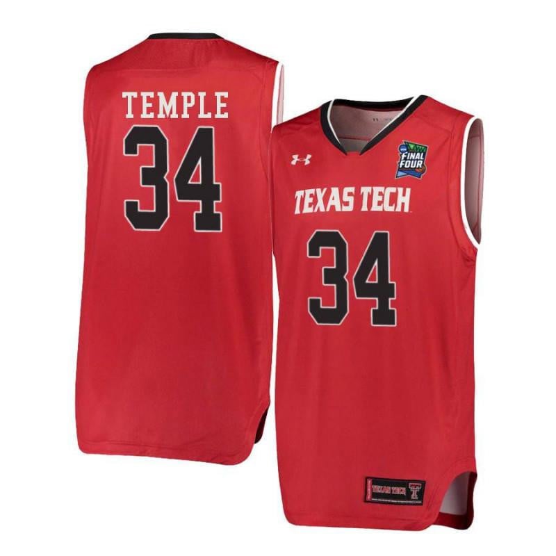 Under Armour 34 Matthew Temple Red Texas Tech Red Raiders NCAA Jersey Men's
