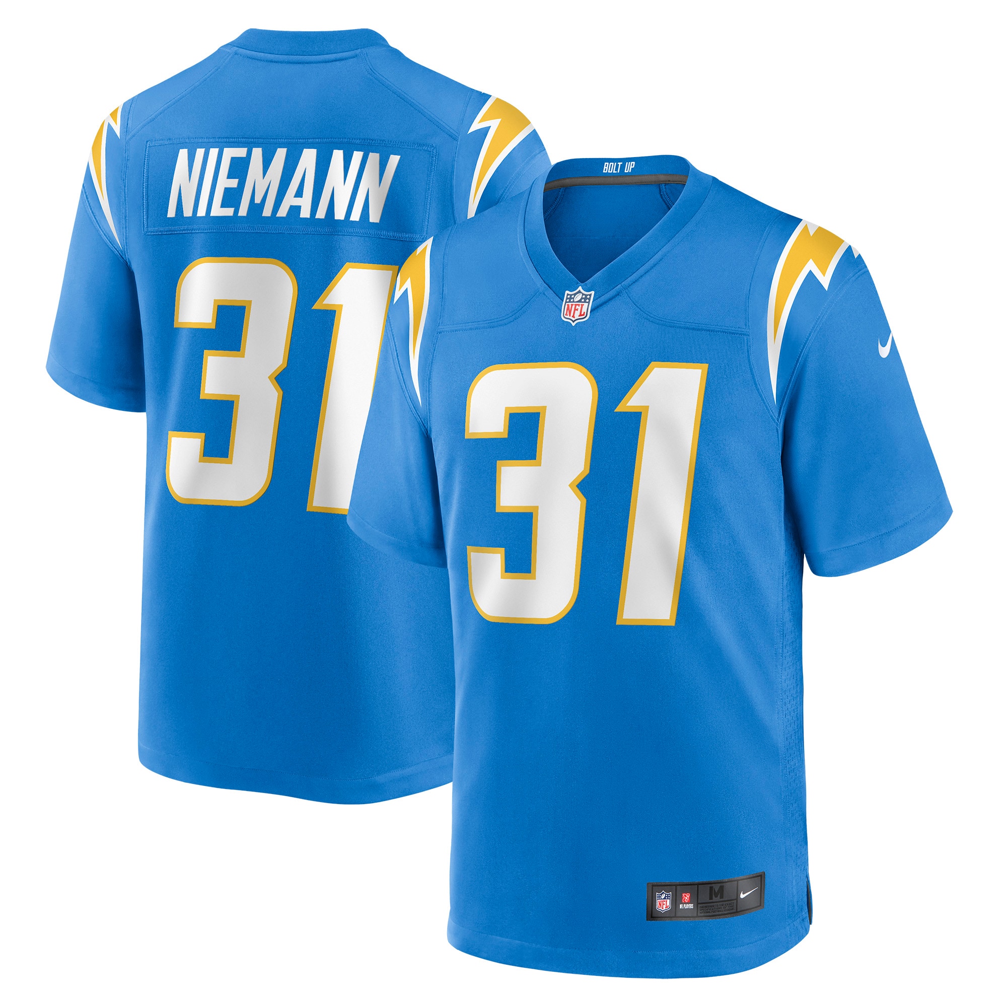 Los Angeles Chargers Nick Niemann Powder Blue Game Player NFL Jersey Men's