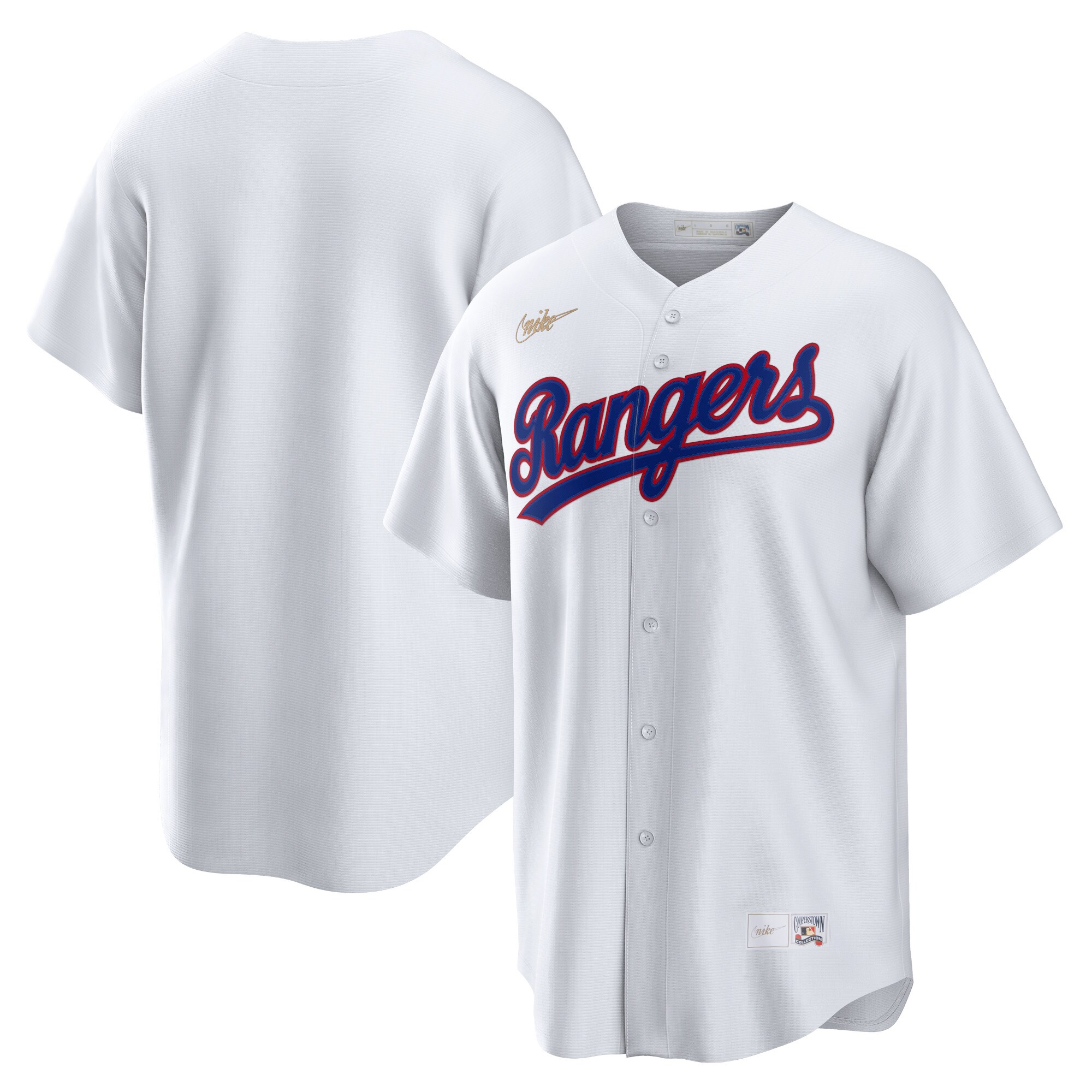 Texas Rangers White Home Cooperstown Collection Team MLB Jersey Men's