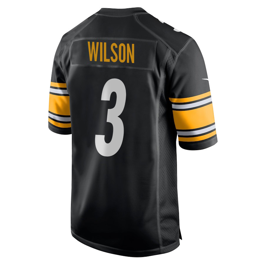 Russell Wilson 3 Pittsburgh Steelers Game Black NFL Jersey Men's