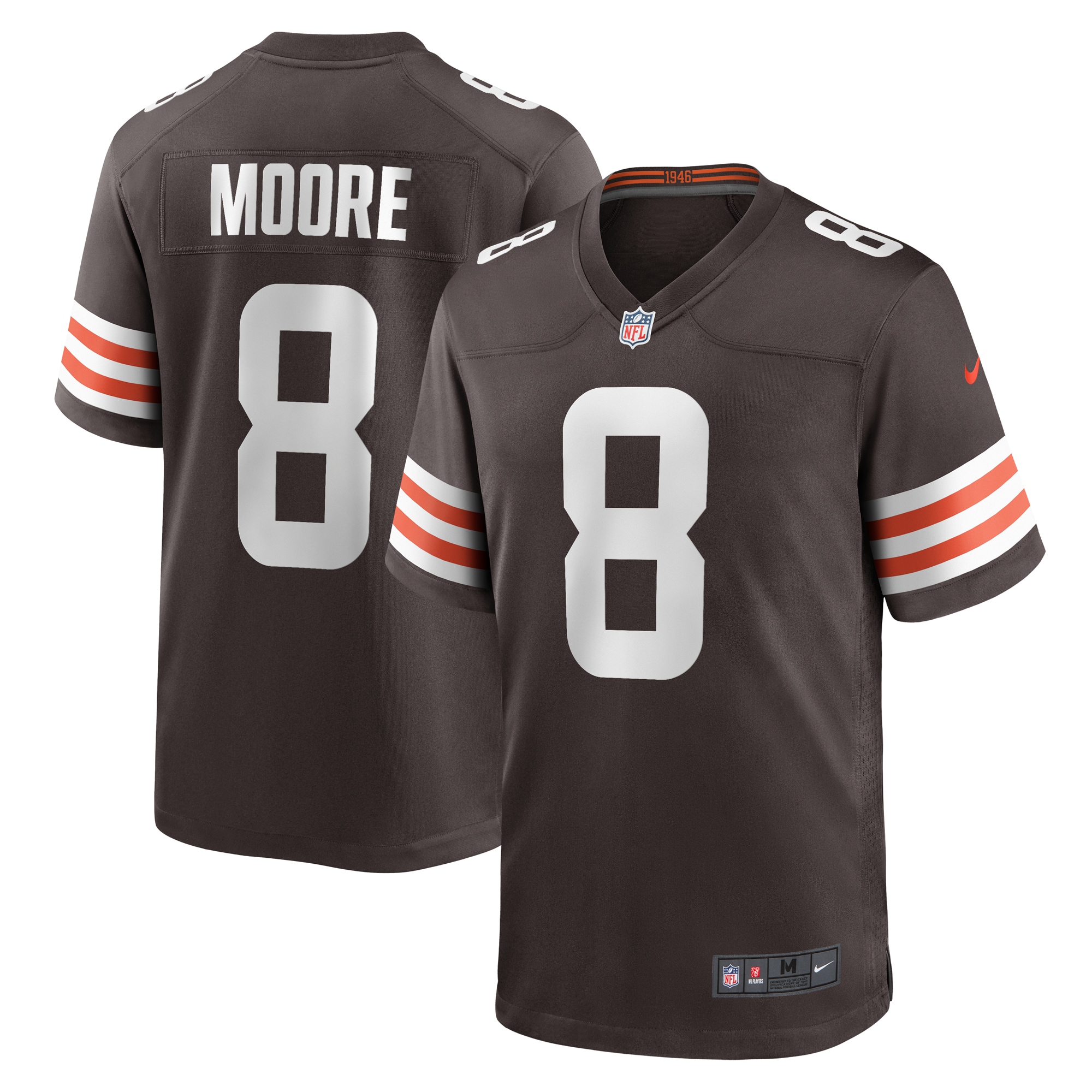 Cleveland Browns Elijah Moore Brown Game NFL Jersey Men's