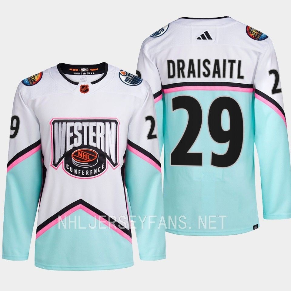 Leon Draisaitl 29 Oilers 2023 All Star Western Conference White NHL Jersey Men's