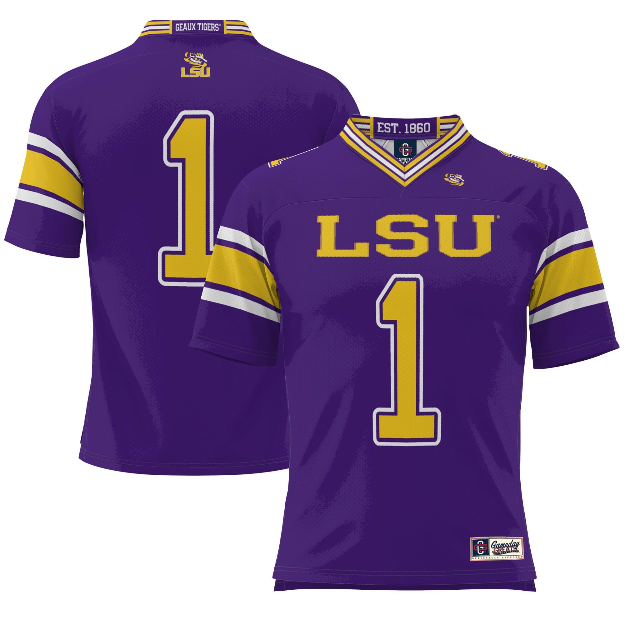 LSU Tigers ProSphere Endzone Football Purple #1 NCAA Jersey Men's