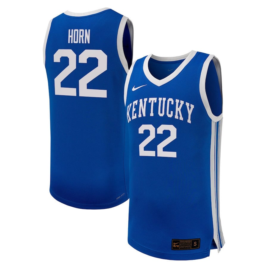 Walker Horn 22 Kentucky Wildcats Royal NCAA Jersey Men's