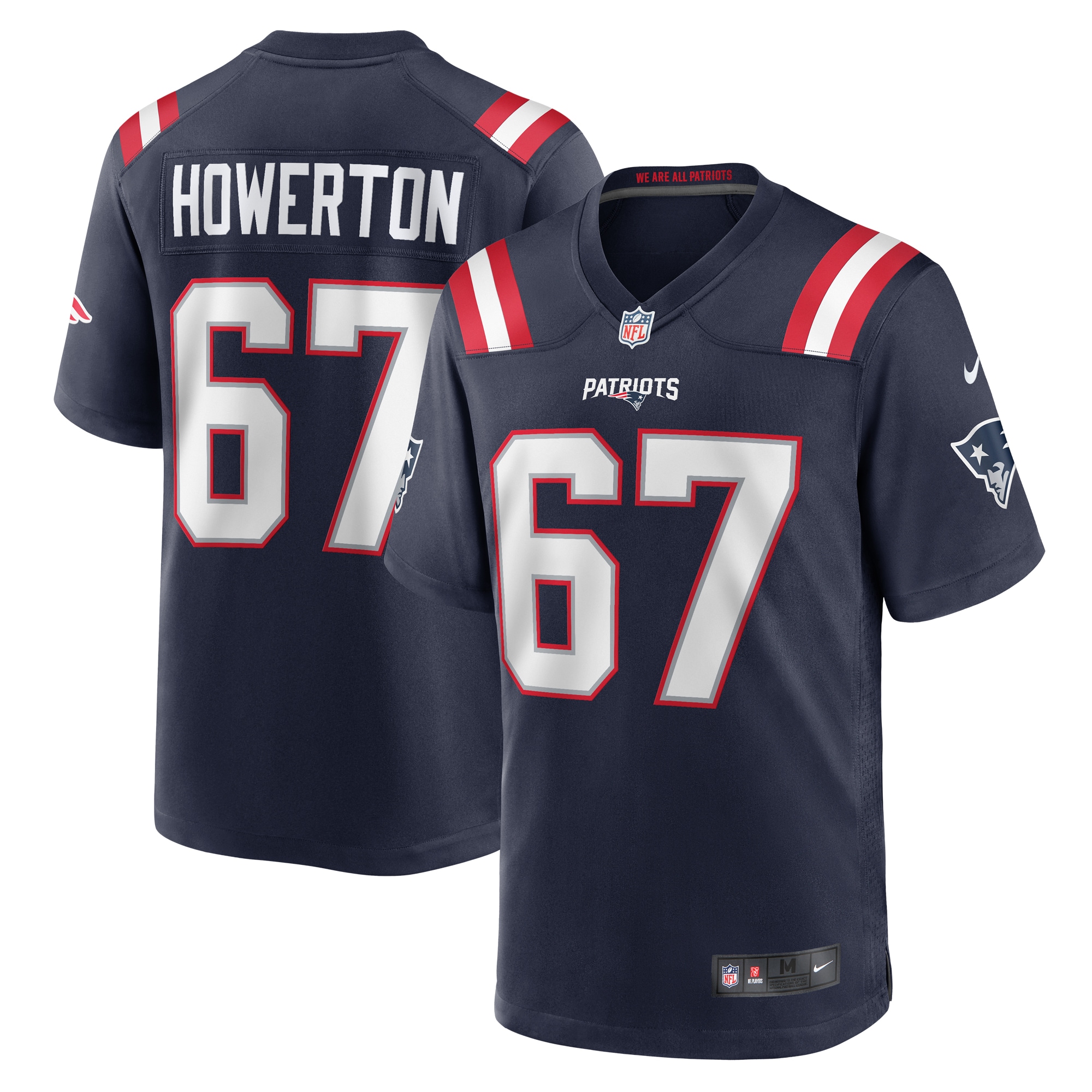 New England Patriots Hayden Howerton Navy Home Game Player NFL Jersey Men's