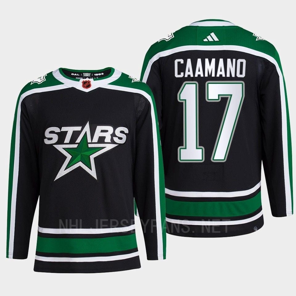 Nick Caamano 17 Reverse Retro 2.0 2022 Dallas Stars Black Pro Primegreen NHL Jersey Men's