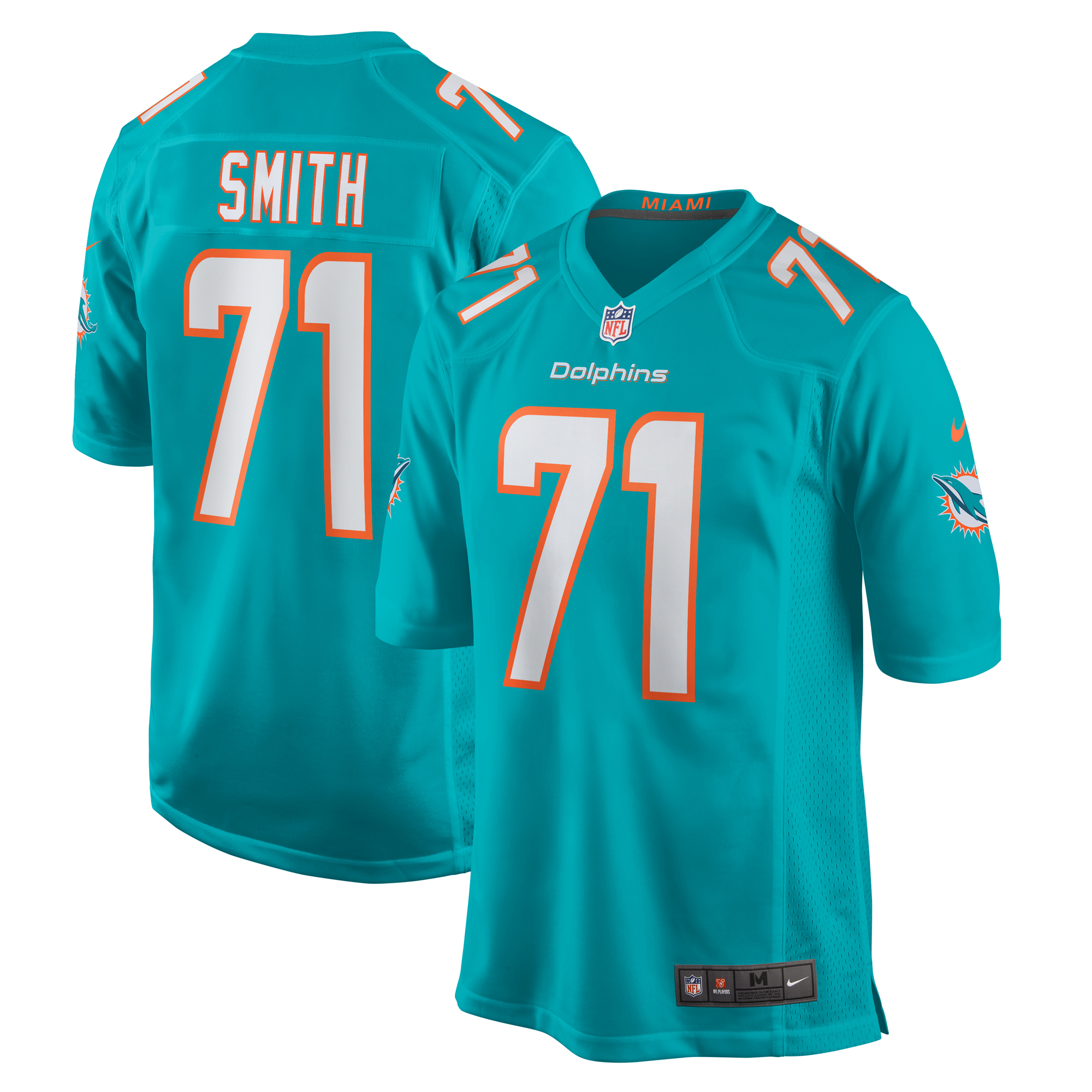 Miami Dolphins Kion Smith Aqua Game NFL Jersey Men's