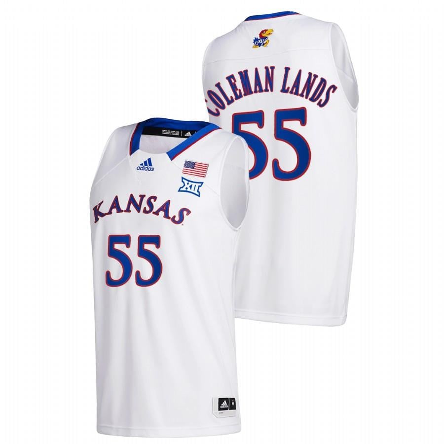 Jalen Coleman-Lands 55 Kansas Jayhawks 202 White College Home NCAA Jersey Men's